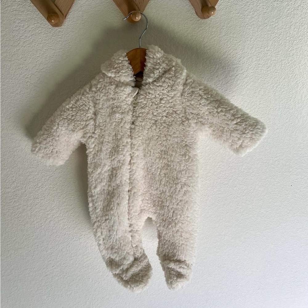 Zara Cream Fleece Baby Footie